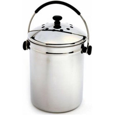 GREAT NECK 95 Counter Top Compost Keeper; Stainless Steel OP569561